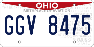 OH license plate GGV8475