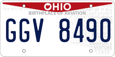 OH license plate GGV8490