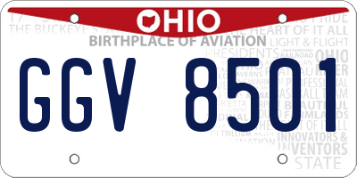 OH license plate GGV8501