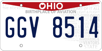 OH license plate GGV8514