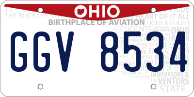 OH license plate GGV8534