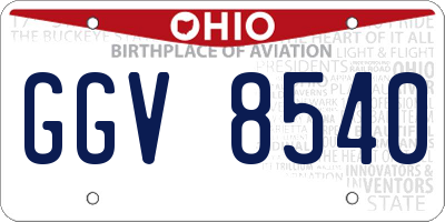 OH license plate GGV8540