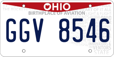 OH license plate GGV8546