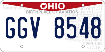 OH license plate GGV8548