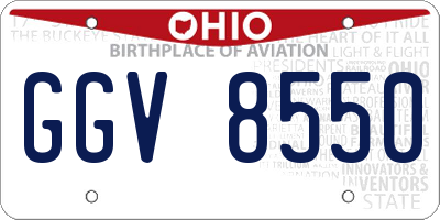 OH license plate GGV8550