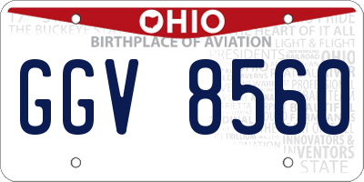 OH license plate GGV8560