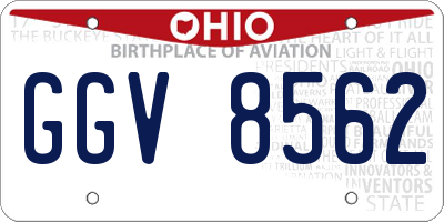 OH license plate GGV8562