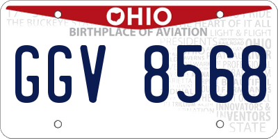 OH license plate GGV8568