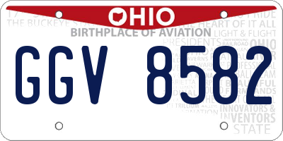 OH license plate GGV8582