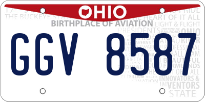 OH license plate GGV8587