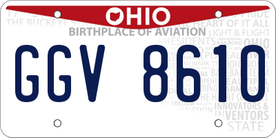 OH license plate GGV8610