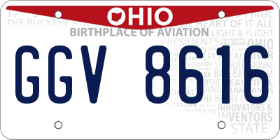 OH license plate GGV8616