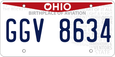 OH license plate GGV8634