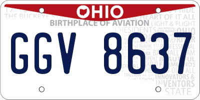 OH license plate GGV8637