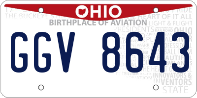 OH license plate GGV8643