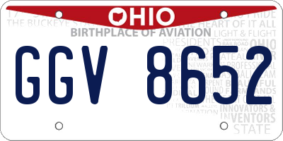OH license plate GGV8652