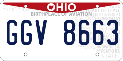 OH license plate GGV8663