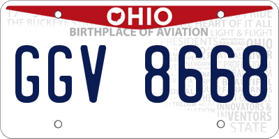 OH license plate GGV8668