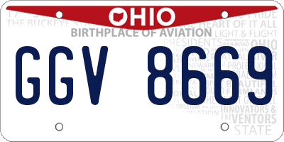 OH license plate GGV8669