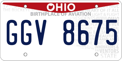 OH license plate GGV8675