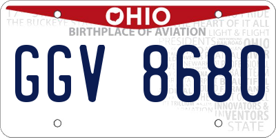 OH license plate GGV8680