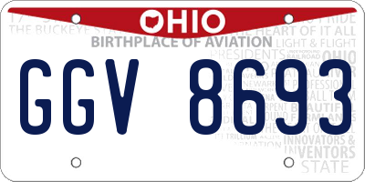 OH license plate GGV8693