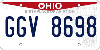 OH license plate GGV8698