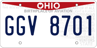 OH license plate GGV8701