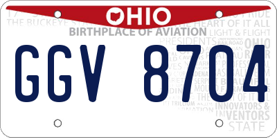OH license plate GGV8704