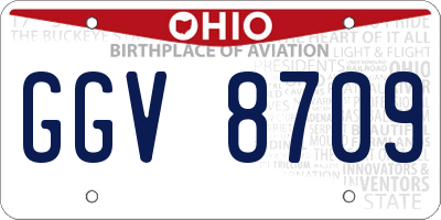 OH license plate GGV8709