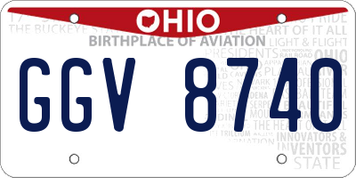 OH license plate GGV8740