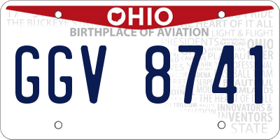 OH license plate GGV8741