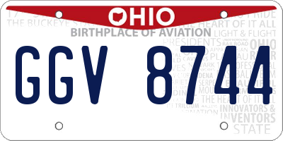 OH license plate GGV8744