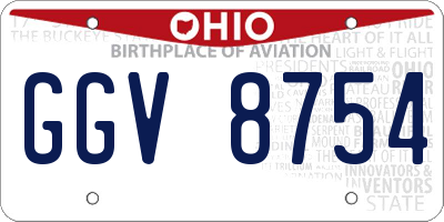 OH license plate GGV8754