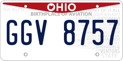 OH license plate GGV8757