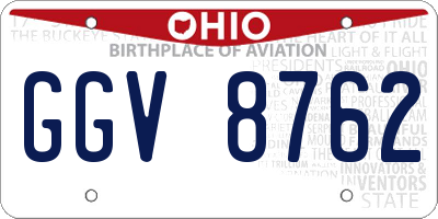 OH license plate GGV8762