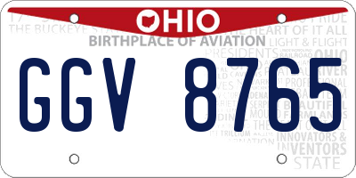 OH license plate GGV8765