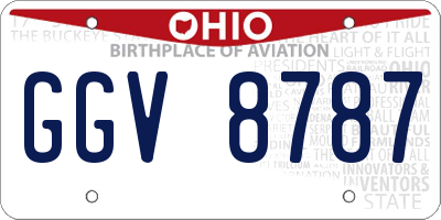 OH license plate GGV8787