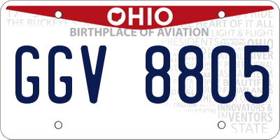 OH license plate GGV8805