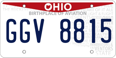 OH license plate GGV8815