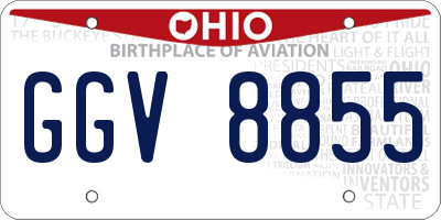 OH license plate GGV8855