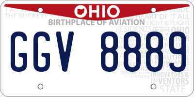OH license plate GGV8889