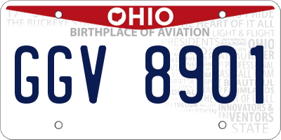OH license plate GGV8901