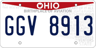 OH license plate GGV8913