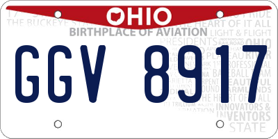 OH license plate GGV8917