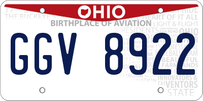 OH license plate GGV8922