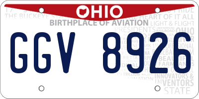 OH license plate GGV8926