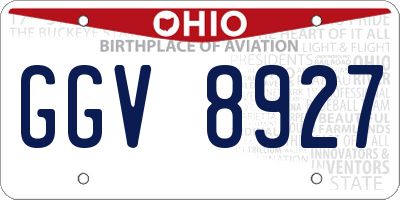 OH license plate GGV8927