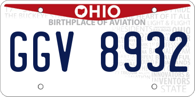 OH license plate GGV8932