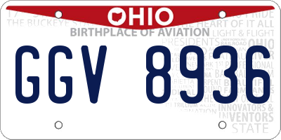 OH license plate GGV8936